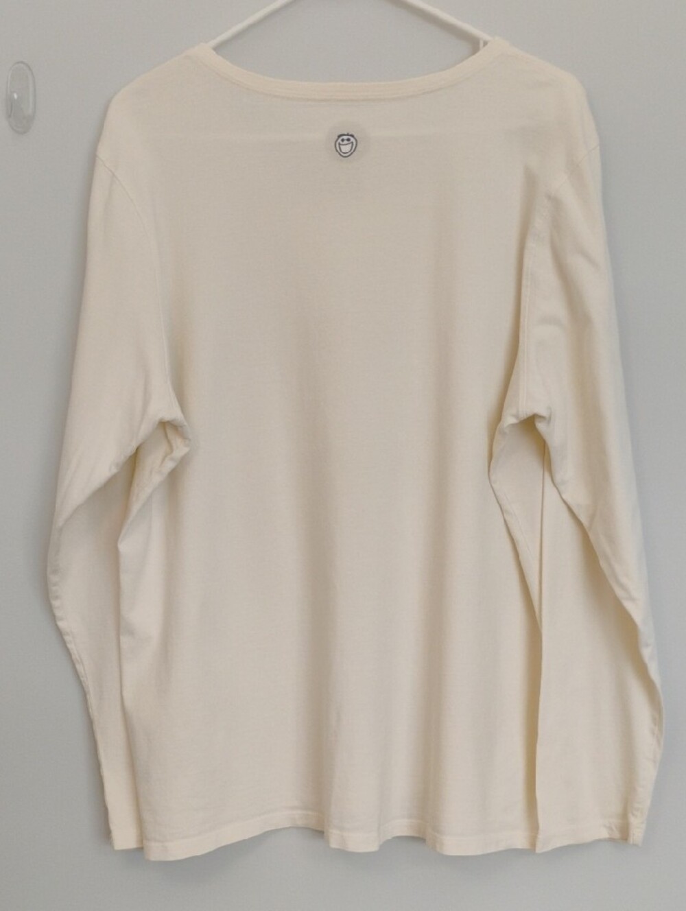 Life is Good "Half Full" Wine Graphic Long Sleeve Tee Cream Like New - XL - Picture 2 of 10